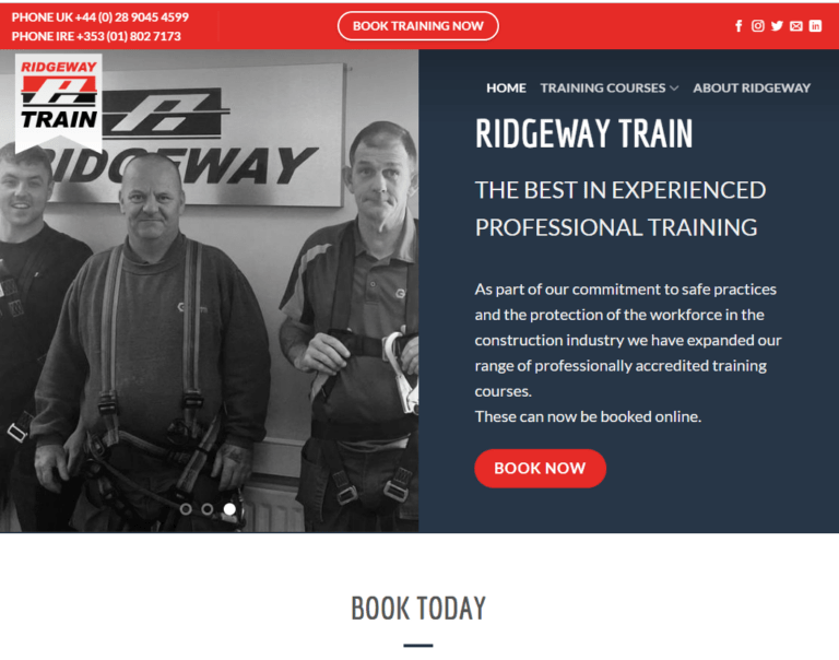 Book professional training at Ridgewaytrain.com