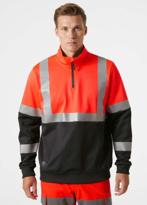 ADDVIS HI VIS HALF ZIP SWEATSHIRT CLASS 1